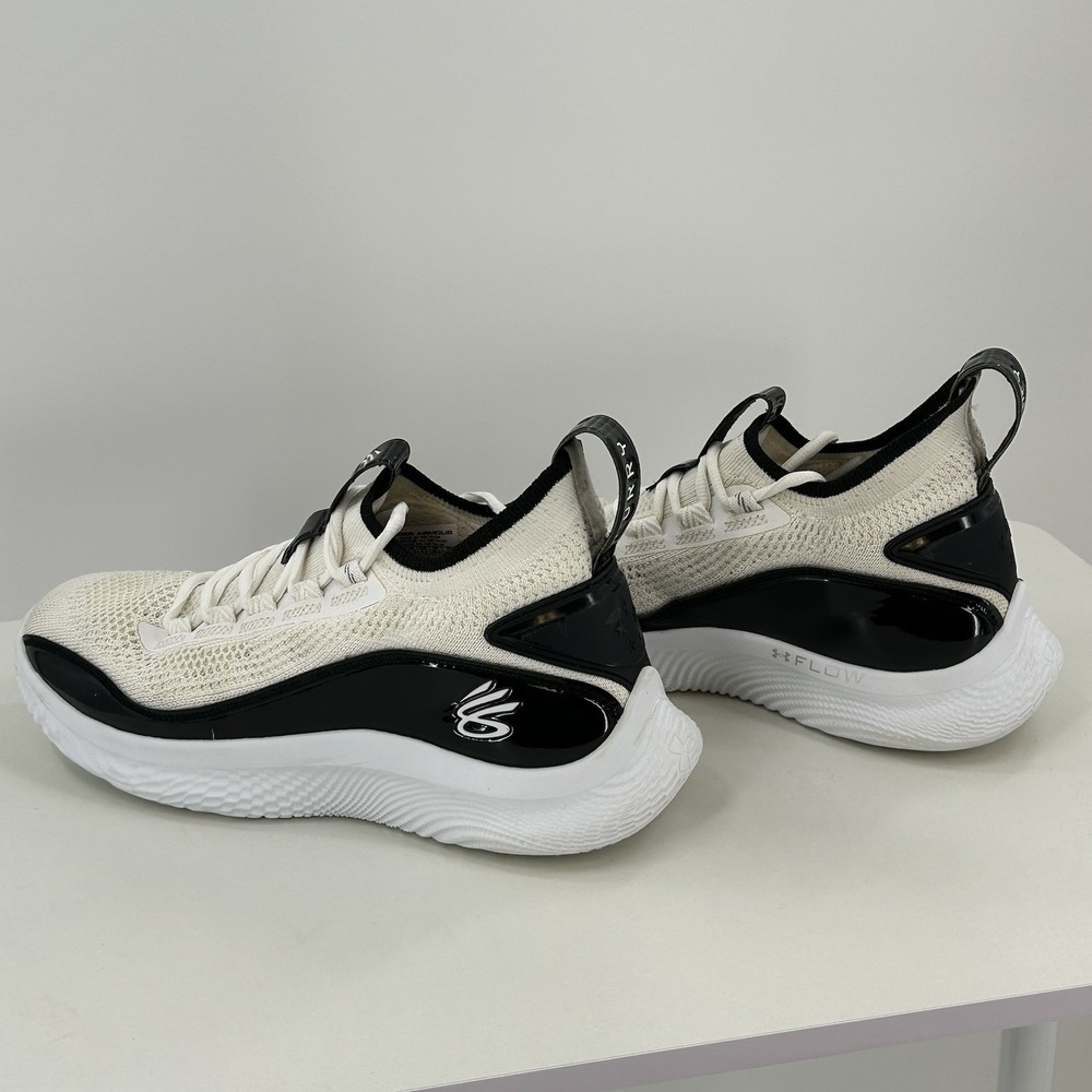 Under Armor Curry Flow 8 NM Team Curry White Black Basketball Shoes M 8.5/W 10 - Picture 4 of 8